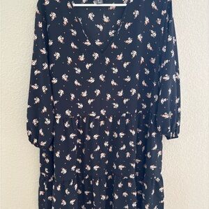 Primark Black V-Neck Sundress with Bishop Sleeves